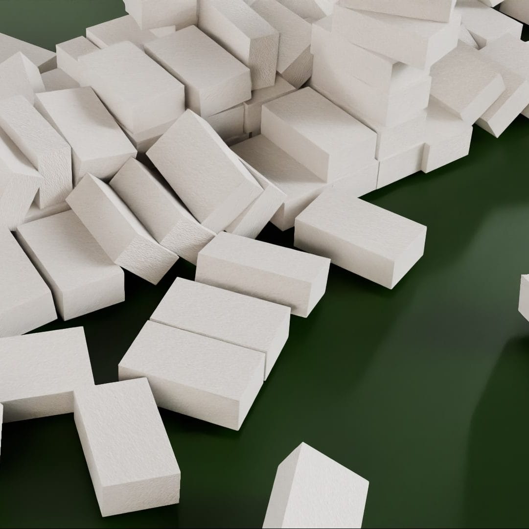 Styropor-Recycling-Würfel